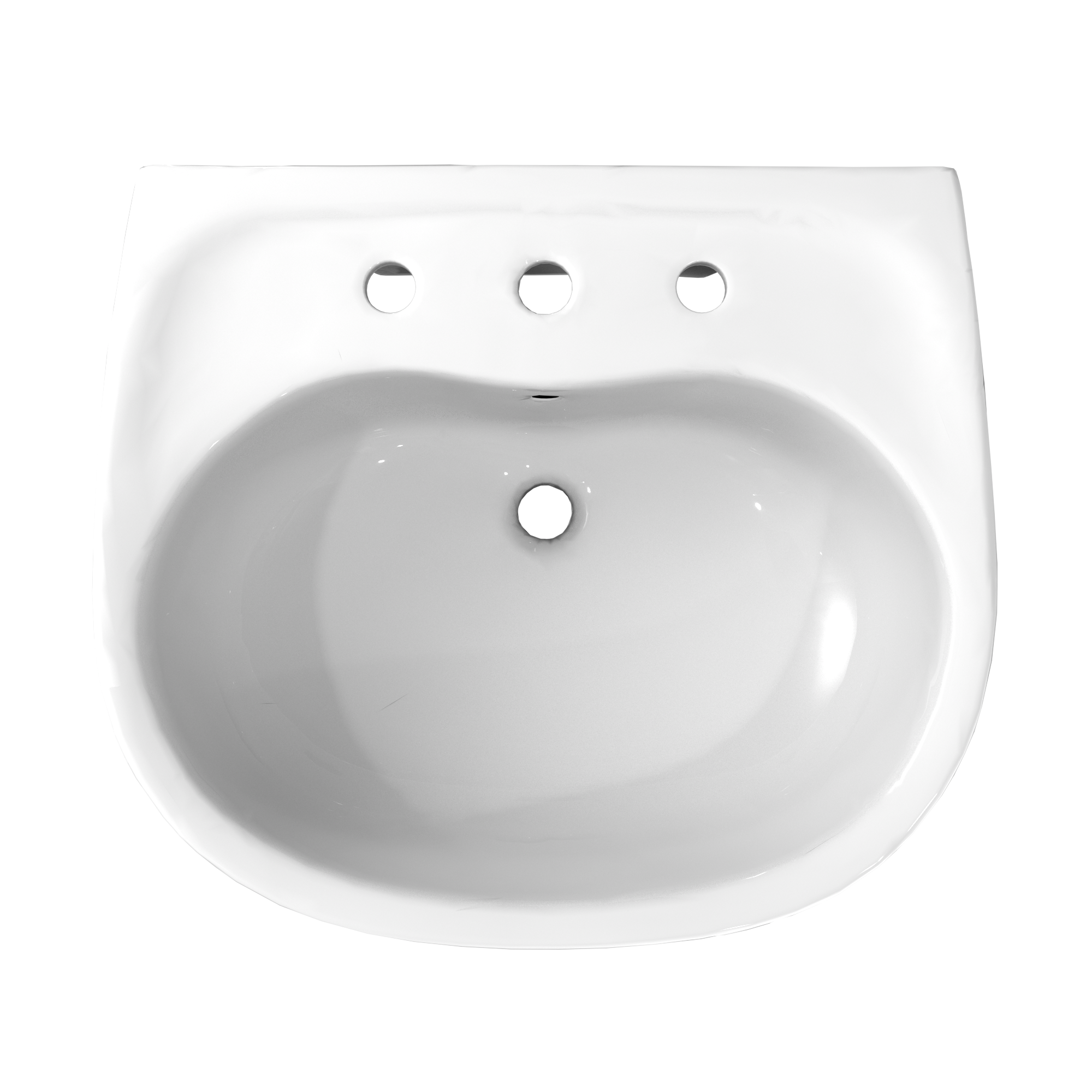 TOTO Supreme Oval Basin Pedestal Bathroom Sink with CEFIONTECT for 8 Inch Center Faucets, Cotton White, Vitreous China, LPT241.8G#01