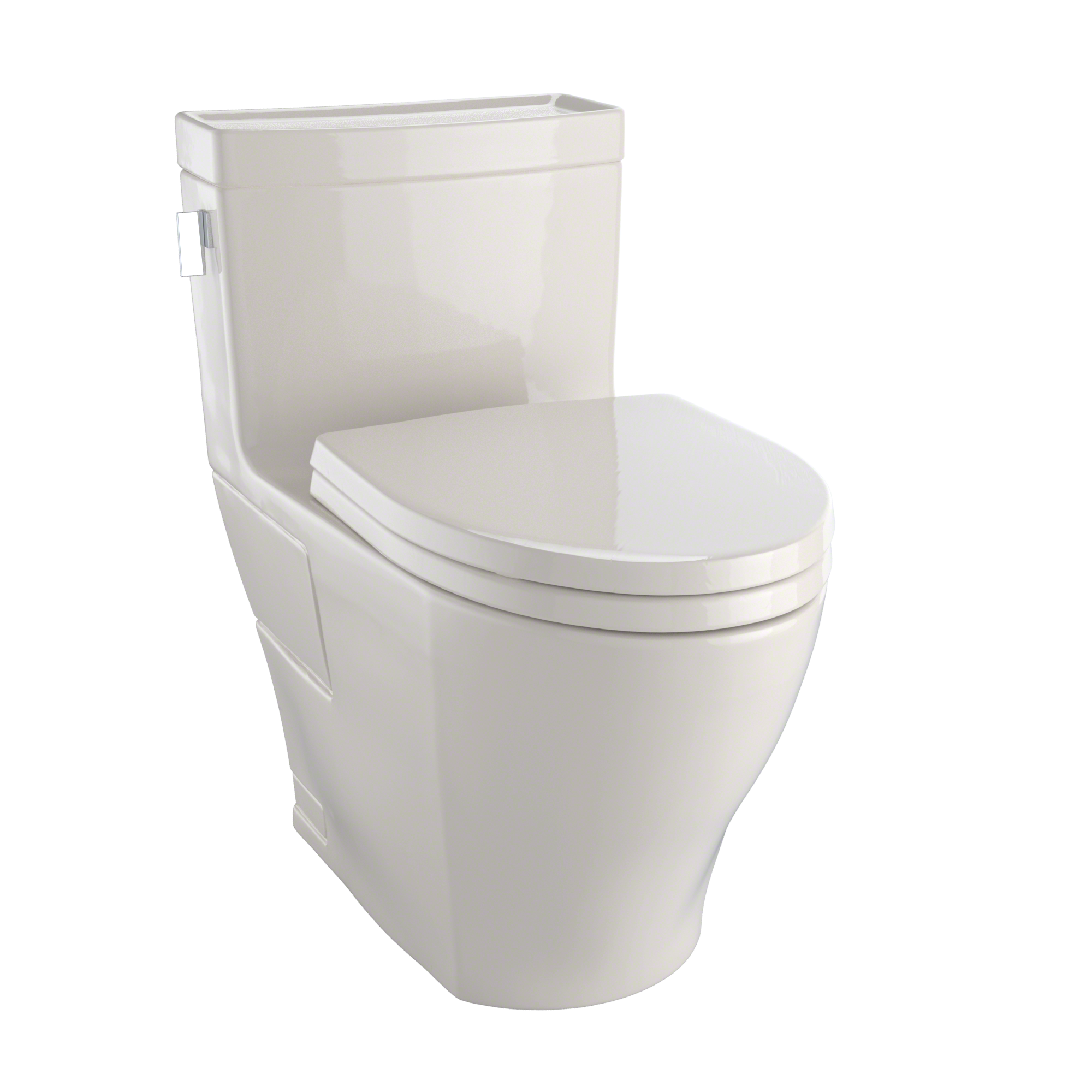 TOTO Legato WASHLET+ One-Piece Elongated 1.28 GPF Universal Height Skirted Toilet with CEFIONTECT, Bone, Vitreous China, MS624124CEFG#03