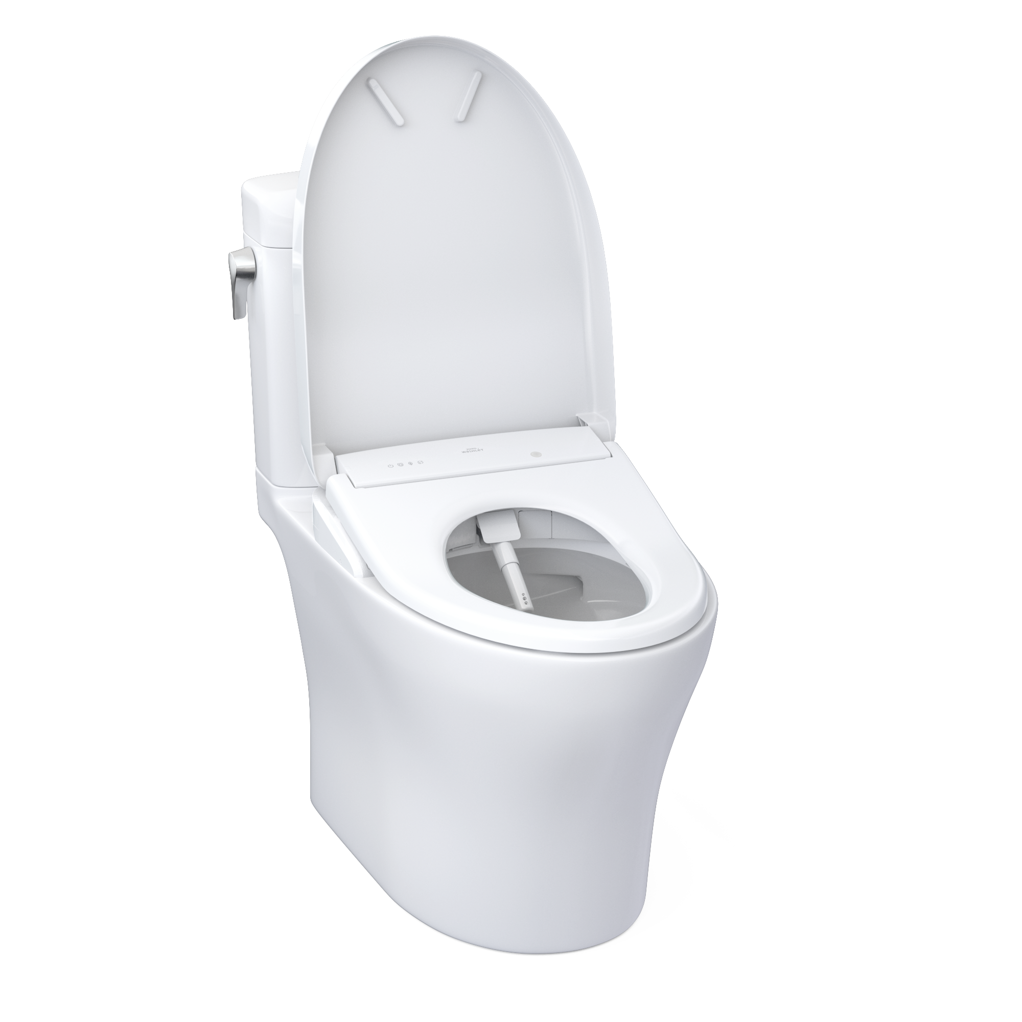 TOTO WASHLET+ Aquia IV Cube Two-Piece Elongated Dual Flush 1.28 and 0.9 GPF Toilet with Auto Flush S7A Contemporary Bidet Seat, Cotton White, Vitreous China|Plastic, MW4364736CEMFGNA#01