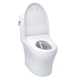 TOTO WASHLET+ Aquia IV Cube Two-Piece Elongated Dual Flush 1.28 and 0.9 GPF Toilet with S7 Contemporary Bidet Seat, Cotton White, Vitreous China|Plastic, MW4364726CEMFGN#01