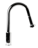 ALFI brand 1.66 GPM Lever Gooseneck Spout Touchless Kitchen Faucet, Modern, Gray, Pull Down, Polished Chrome, ABKF3262-PC