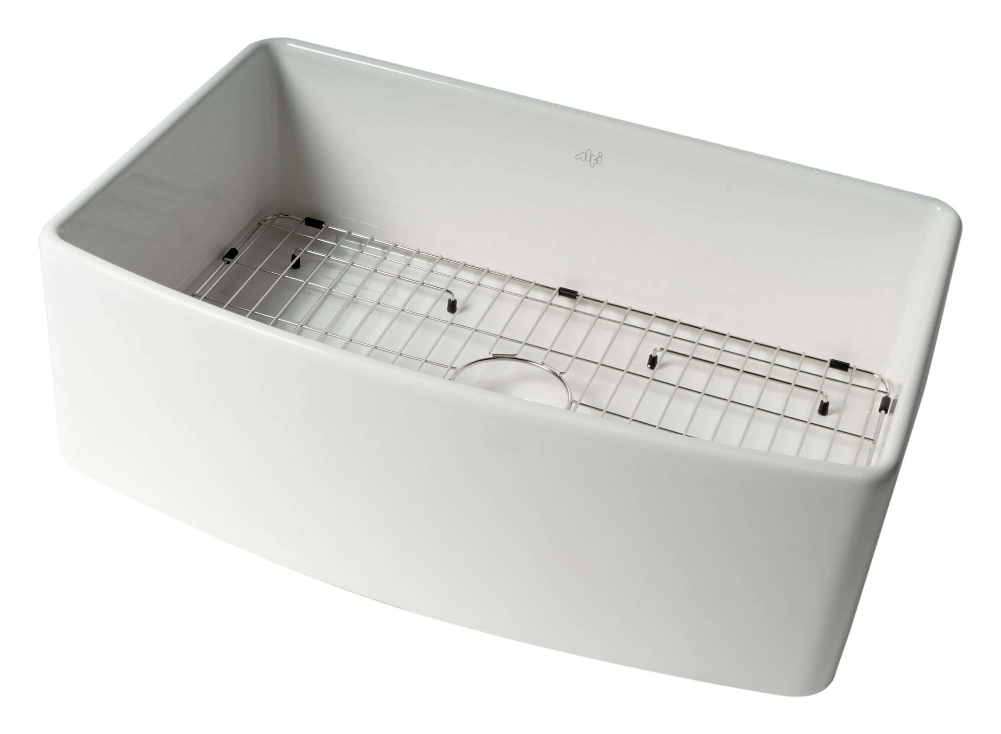 ALFI brand 30" Fireclay Farmhouse Sink with Accessories, White, ABFC3020-W