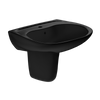 TOTO Prominence Oval Wall-Mount Bathroom Sink and Shroud for Single Hole Faucets, Ebony, Vitreous China, LHT242#51