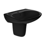 TOTO Prominence Oval Wall-Mount Bathroom Sink and Shroud for Single Hole Faucets, Ebony, Vitreous China, LHT242#51