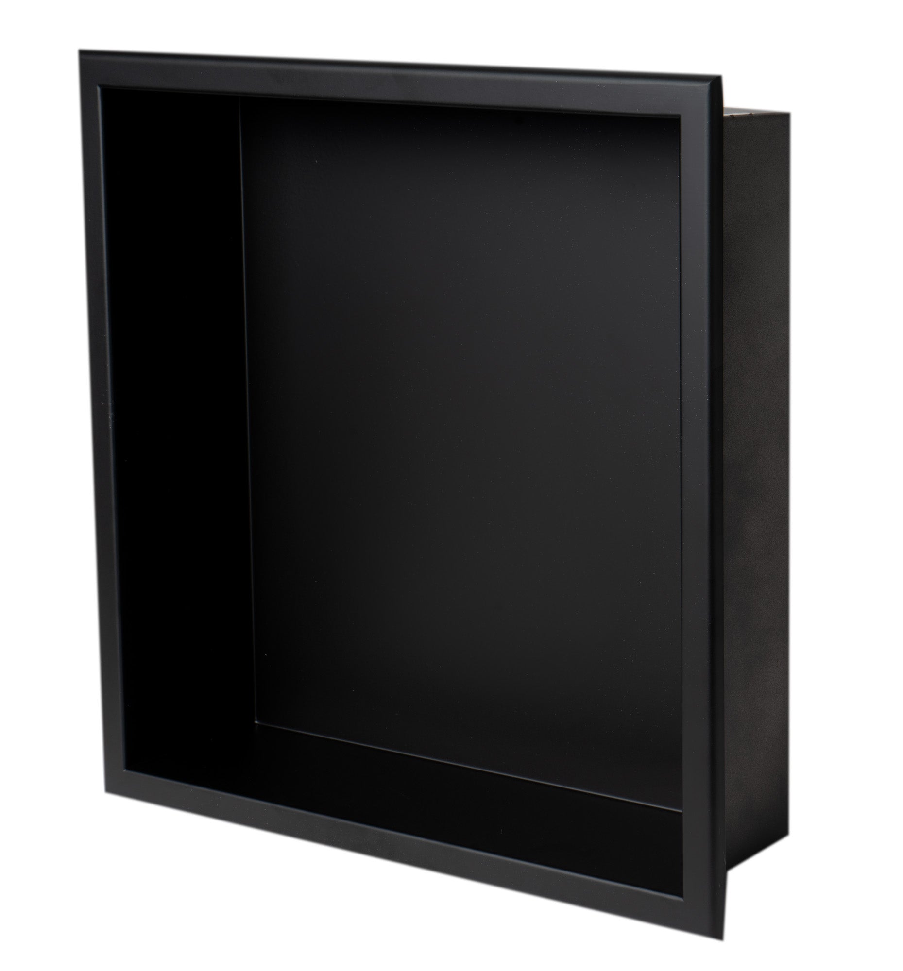 ALFI brand ABNC1616-BLA 16" x 16" Black Matte Stainless Steel Square Single Shelf Bath Shower Niche, 20 Gauge