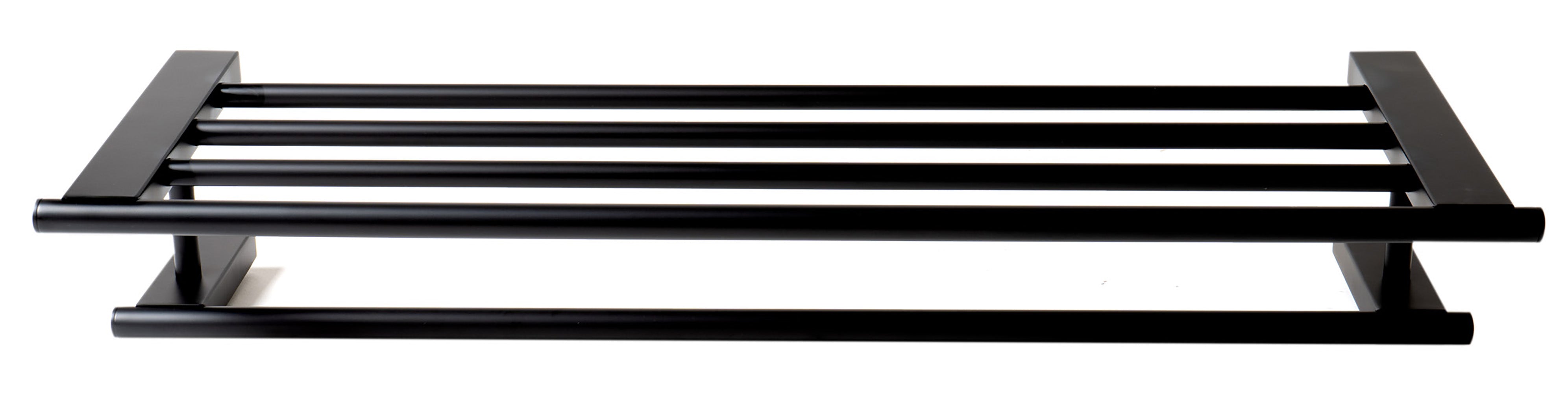 ALFI brand AB9564-BM Black Matte 26" Towel Bar & Shelf, Brass