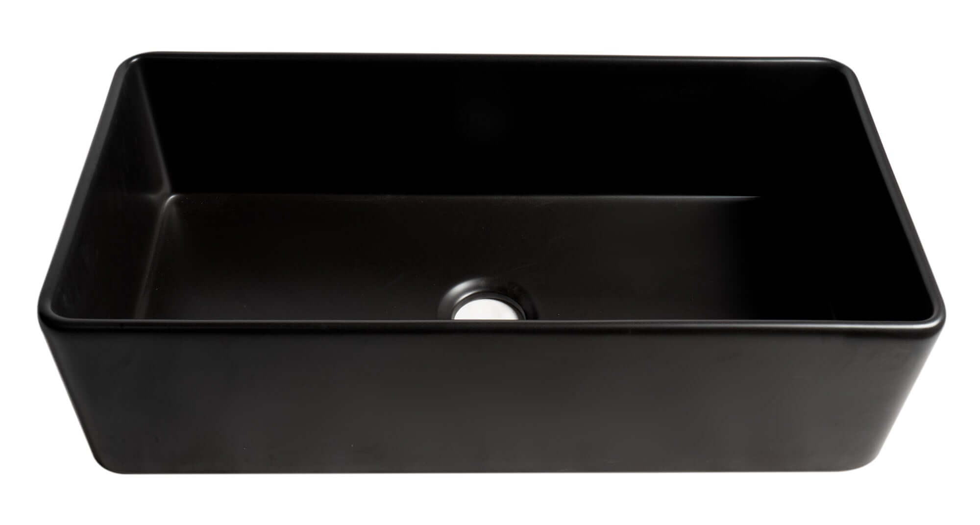ALFI brand 36" Fireclay Farmhouse Sink, Black Matte, No Faucet Hole, ABF3618-BM