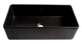 ALFI brand 36" Fireclay Farmhouse Sink, Black Matte, No Faucet Hole, ABF3618-BM