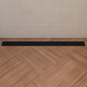 Alternate Image for ALFI brand ABLD36C-BM 36" Black Matte Stainless Steel Linear Shower Drain with Groove Holes