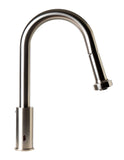 ALFI brand 1.66 GPM Lever Gooseneck Spout Touchless Kitchen Faucet, Modern, Gray, Pull Down, Brushed Nickel, ABKF3262-BN