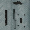 ALFI brand AB3820-BM Black Matte 2" Square Adjustable Shower Body Spray, Brass