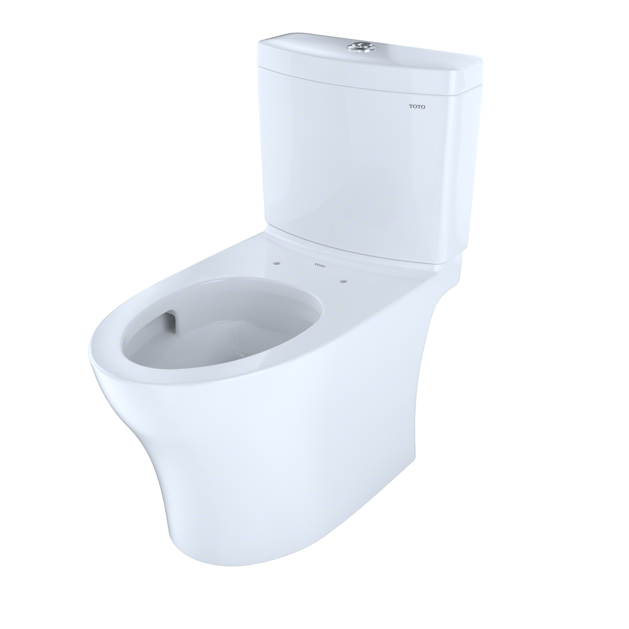 TOTO Aquia IV Two-Piece Elongated Dual Flush 1.28 and 0.9 GPF Skirted Toilet with CEFIONTECT, Cotton White, Vitreous China, CST446CEMGN#01