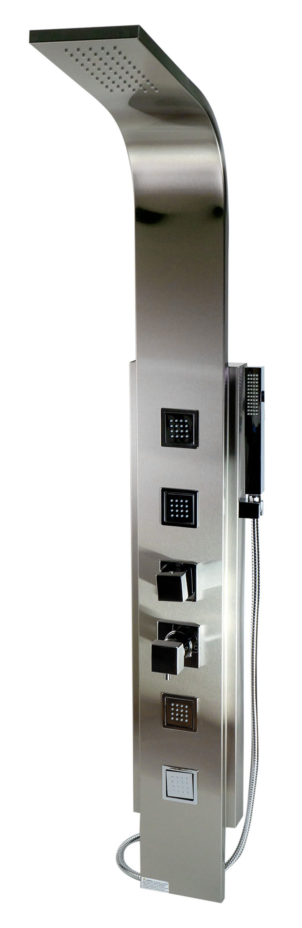 ALFI brand ABSP10 Modern Stainless Steel Shower Panel with 4 Body Sprays, Grey