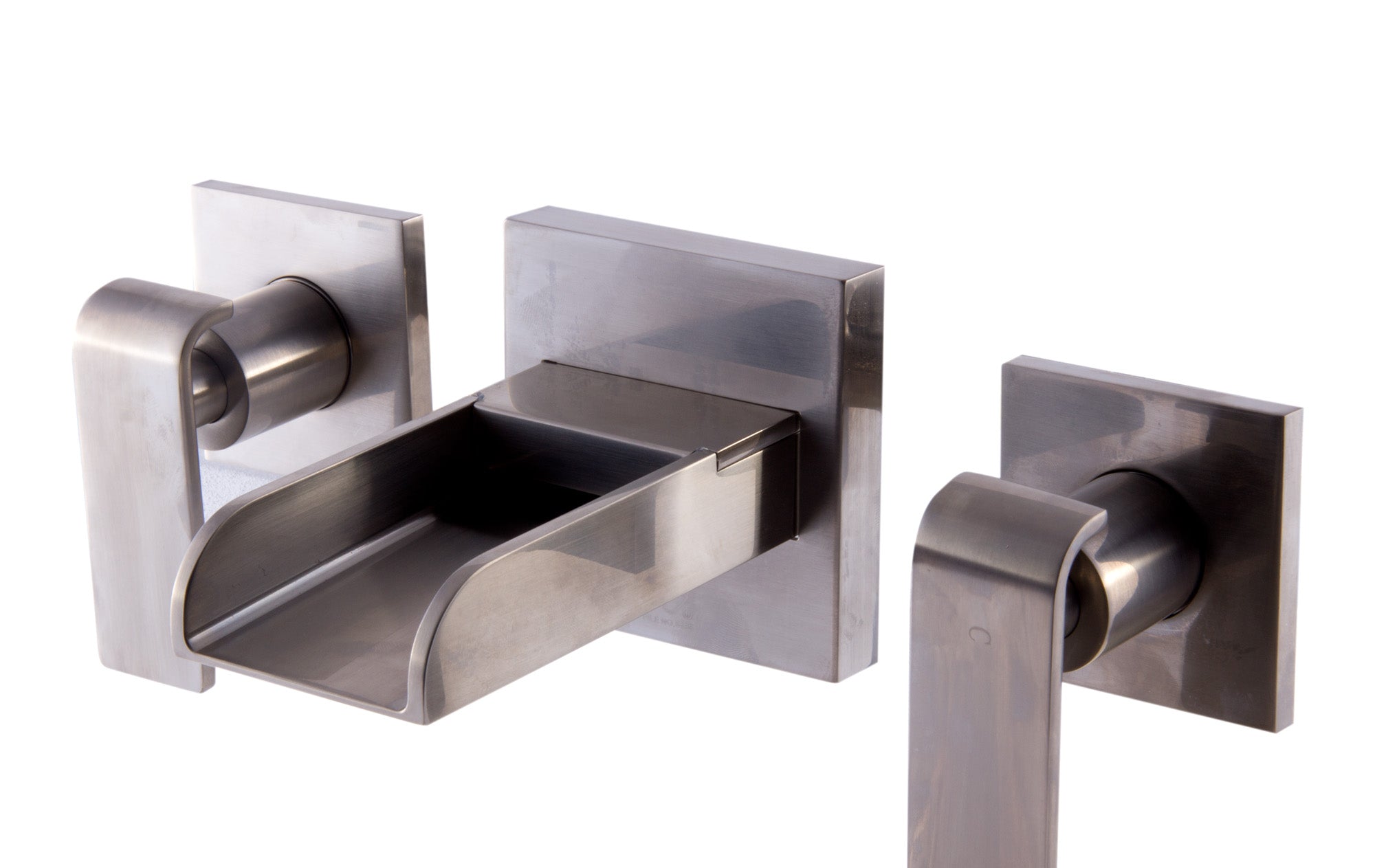ALFI Brushed Nickel Widespread Wall Mounted Modern Waterfall Bathroom Faucet, AB1796-BN
