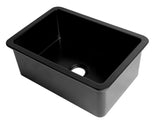 ALFI brand 27" Under Mount Fireclay Kitchen Sink, Black Matte, No Faucet Hole, ABF2718UD-BM