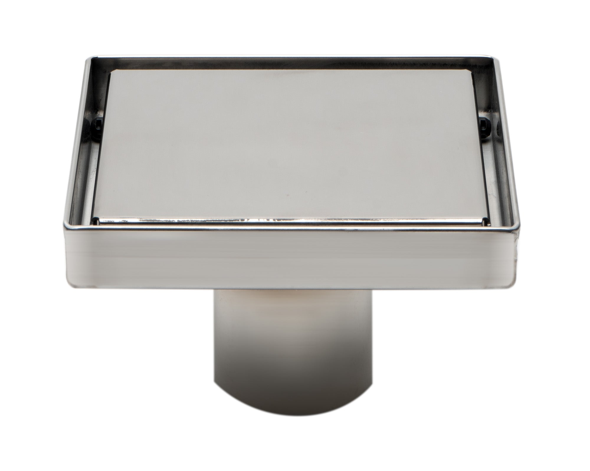 ALFI brand ABSD55B-BSS 5" x 5" Modern Square Polished Stainless Steel Shower Drain with Solid Cover, ABSD55B-PSS
