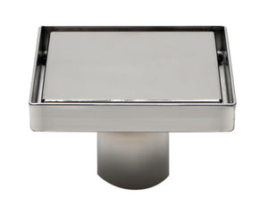 Alternate Image for ALFI brand ABSD55B-BSS 5" x 5" Modern Square Polished Stainless Steel Shower Drain with Solid Cover, ABSD55B-PSS