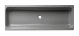 ALFI brand 47.4" x 17.75" Rectangle Above Mount or Semi Recessed Fireclay Bathroom Sink, Gray Matte, No Faucet Hole, AB48TRGM