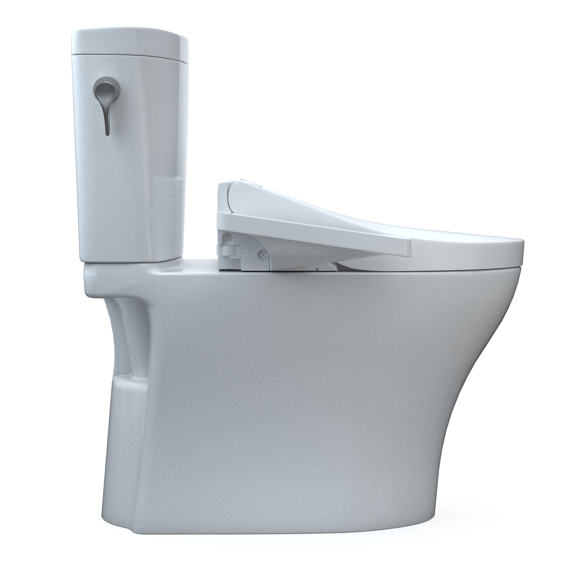 TOTO WASHLET+ Aquia IV Arc Two-Piece Elongated Dual Flush 1.28 and 0.9 GPF Toilet with C2 Bidet Seat, Cotton White, Vitreous China|Plastic, MW4483074CEMFGN#01