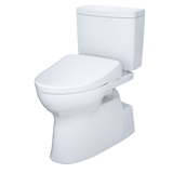 TOTO WASHLET+ Vespin II 1G Two-Piece Elongated 1.0 GPF Toilet and WASHLET+ S7 Contemporary Bidet Seat, Cotton White, Vitreous China|Plastic, MW4744726CUFG#01