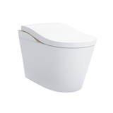 TOTO NEOREST LS Dual Flush 1.0 or 0.8 GF Integrated Bidet Toilet, Cotton White with Nickel Trim, Vitreous China and Plastic, MS8732CUMFG#01N