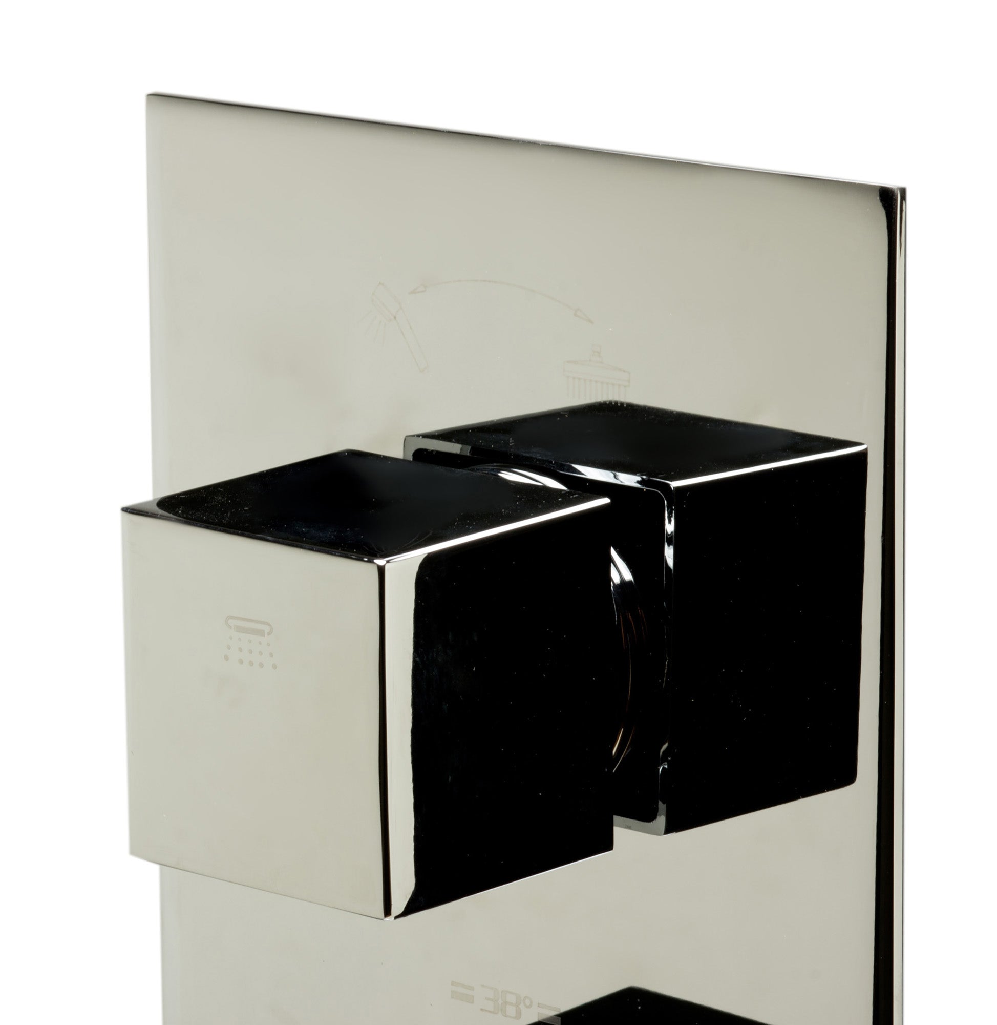 ALFI brand AB2701-PC Polished Chrome Square 2 Way Thermostatic Shower Mixer, Brass
