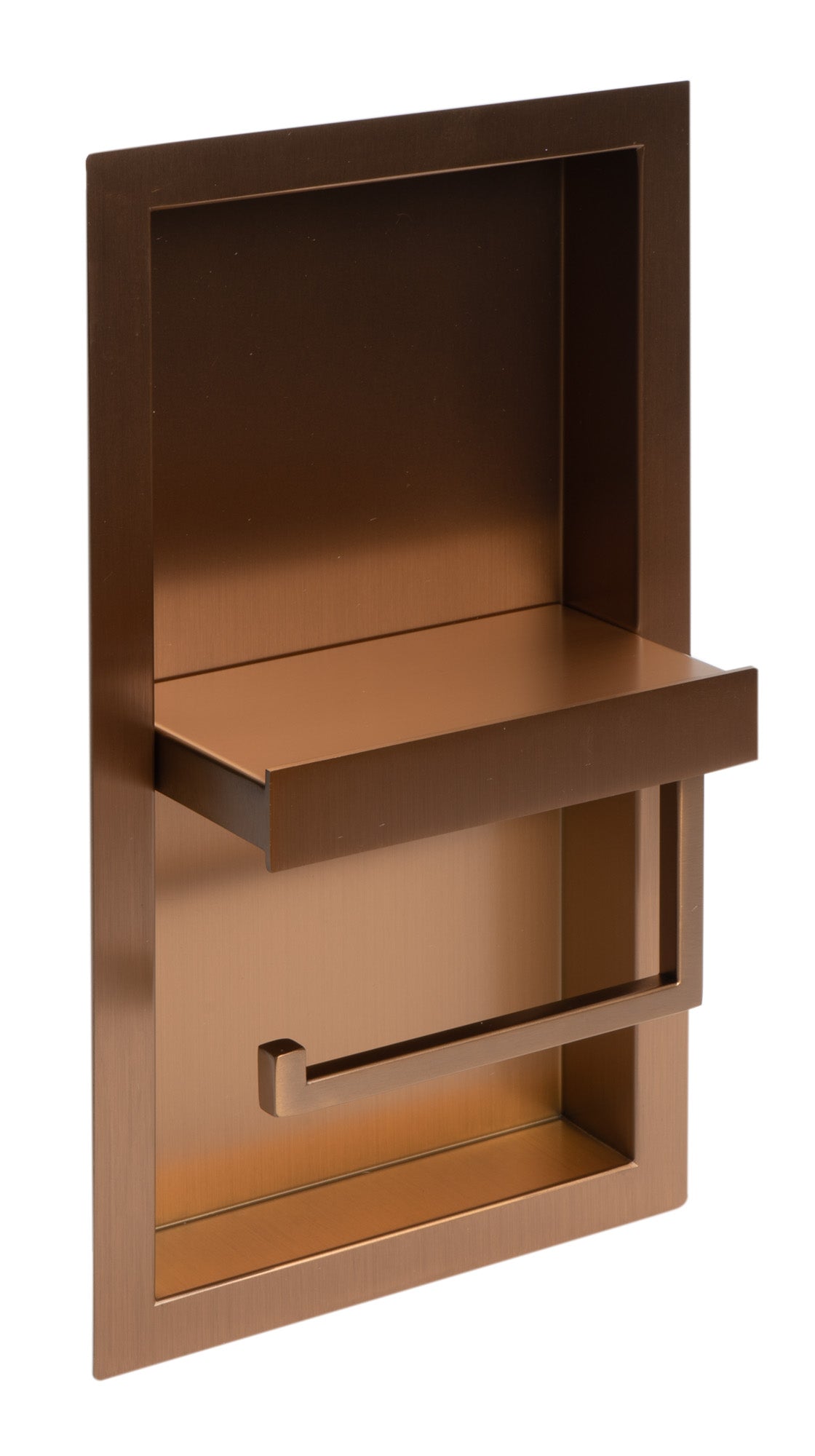 ALFI brand ABTPNP88-BC Brushed Copper PVD Stainless Steel Recessed Toilet Paper Holder Niche, 19 Gauge