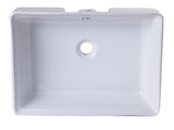 Eago 19.63" x 14.13" Rectangle Above Mount Porcelain Bathroom Sink, White, No Faucet Hole, BA131