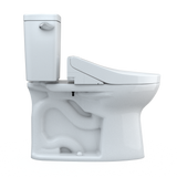 TOTO Drake WASHLET+ Two-Piece Elongated 1.28 GPF Universal Height TORNADO FLUSH Toilet with C5 Bidet Seat, 10 Inch Rough-In, Cotton White, Vitreous China, MW7763084CEFG.10#01