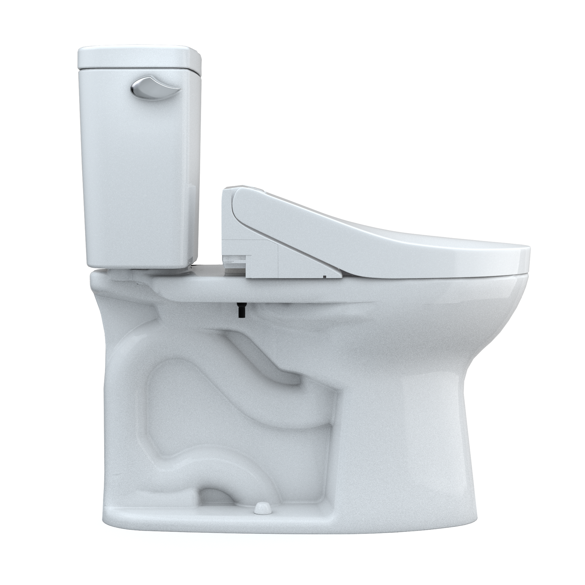 TOTO Drake WASHLET+ Two-Piece Elongated 1.6 GPF Universal Height TORNADO FLUSH Toilet with C5 Bidet Seat, Cotton White, Vitreous China, MW7763084CSFG#01