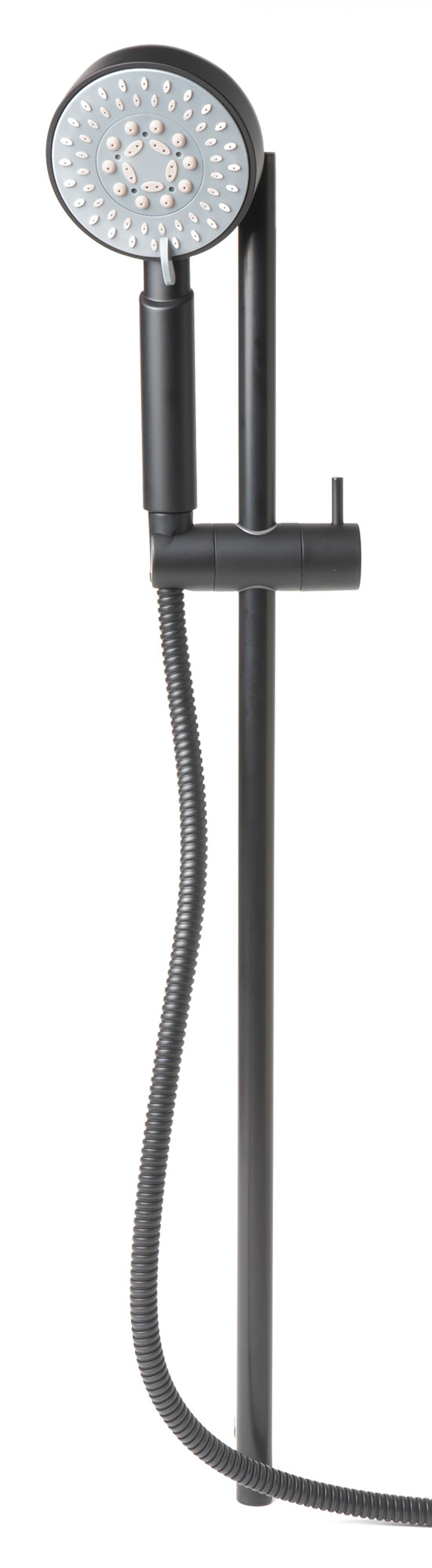 ALFI brand AB7938-BM Black Matte Round Sliding Rail Hand Shower Set, Brass