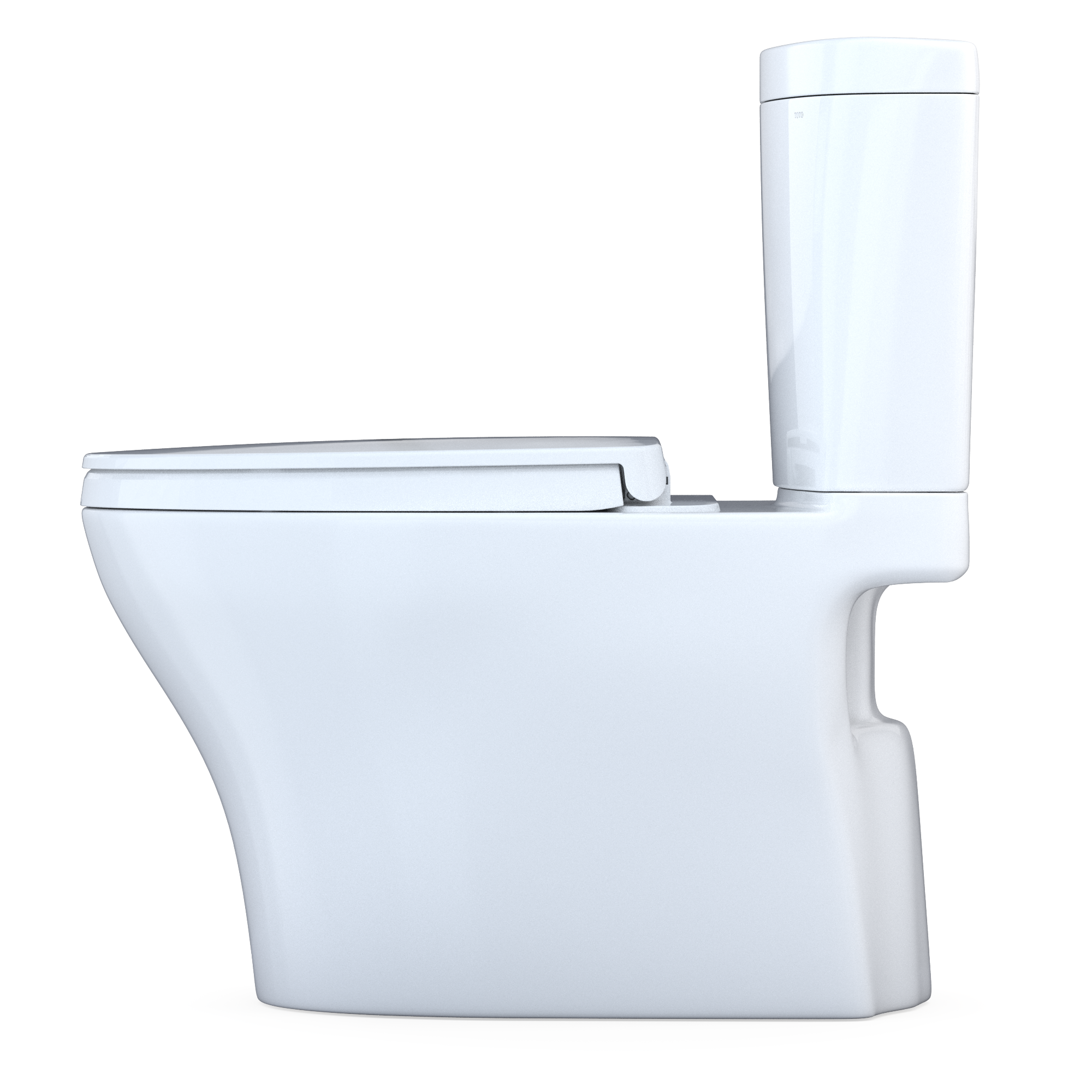 TOTO Aquia IV Arc Two-Piece Elongated Dual Flush 1.28 and 0.9 GPF Universal Height Toilet with CEFIONTECT, WASHLET+ Ready, Cotton White, Vitreous China, MS448124CEMFGN#01