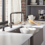 Blanco Linus Low Arc Pull-Out Dual-Spray Kitchen Faucet, Volcano Gray, 1.5 GPM, Brass, 526962