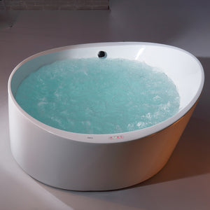 Alternate Image for Eago 66" Acrylic Free Standing Oval Air Bubble Bathtub, White, AM2130