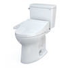 TOTO Drake WASHLET+ Two-Piece Elongated 1.28 GPF Universal Height TORNADO FLUSH Toilet with C2 Bidet Seat, 10 Inch Rough-In, Cotton White, Vitreous China, MW7763074CEFG.10#01