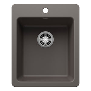 Alternate Image for Blanco Liven 17" Rectangle Silgranit Bar/Prep Sink, Volcano Gray, 1 Faucet Hole, 443240