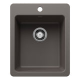 Blanco Liven 17" Rectangle Silgranit Bar/Prep Sink, Volcano Gray, 1 Faucet Hole, 443240