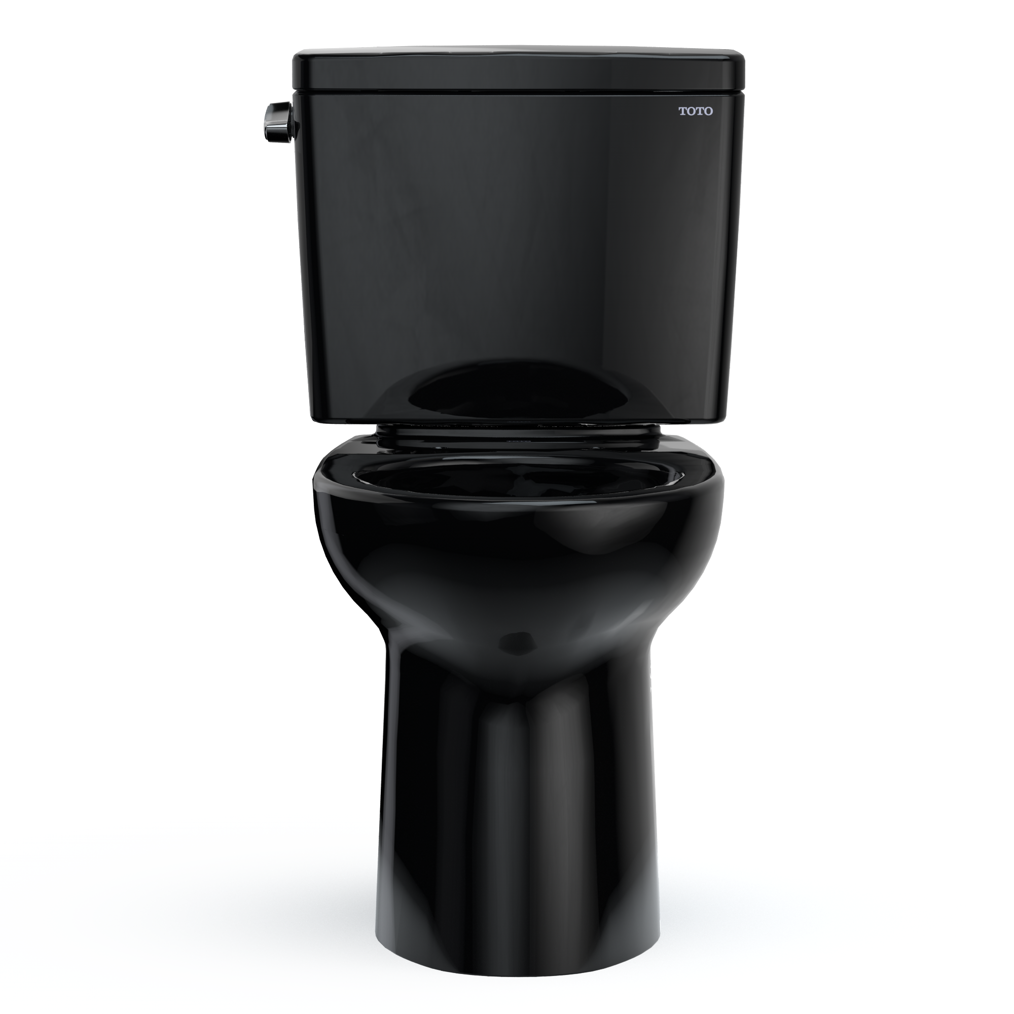 TOTO Drake Two-Piece Elongated 1.28 GPF Universal Height TORNADO FLUSH Toilet, Ebony, Vitreous China, CST776CEF#51