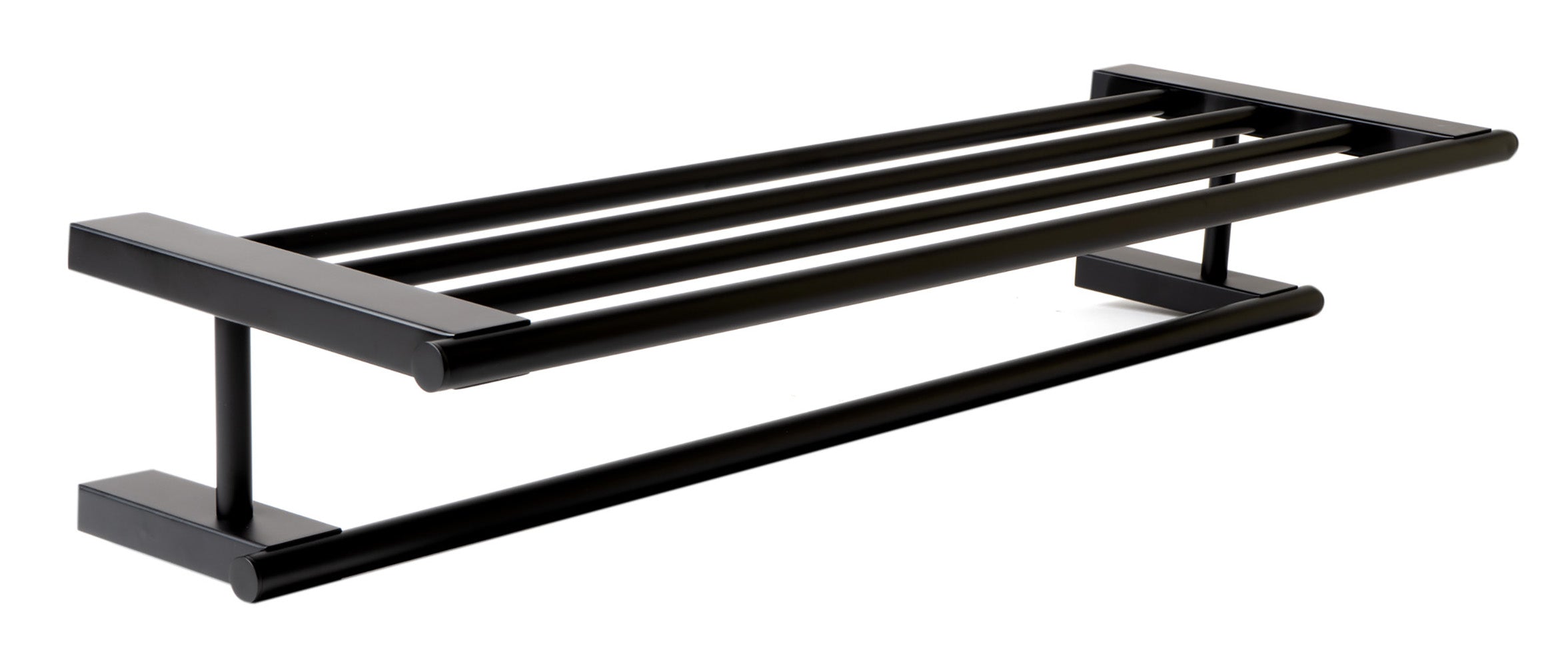 ALFI brand AB9564-BM Black Matte 26" Towel Bar & Shelf, Brass