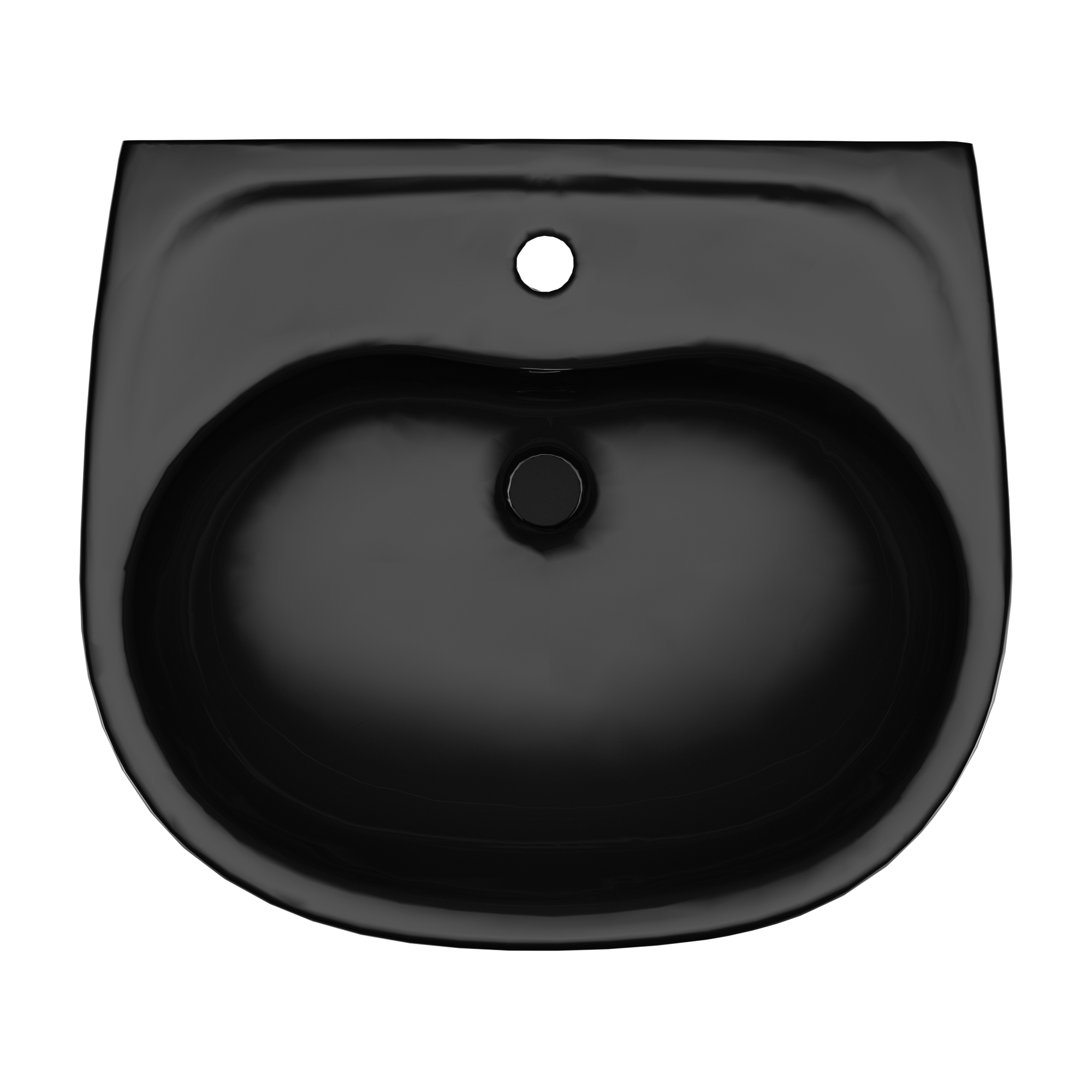 TOTO Supreme Oval Wall-Mount Bathroom Sink and Shroud for Single Hole Faucets, Ebony, Vitreous China, LHT241#51