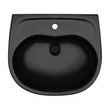 TOTO Supreme Oval Wall-Mount Bathroom Sink and Shroud for Single Hole Faucets, Ebony, Vitreous China, LHT241#51