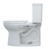 TOTO Drake Two-Piece Elongated 1.28 GPF Universal Height TORNADO FLUSH  Toilet with 10 Inch Rough-In, CEFIONTECT, and SoftClose Seat, WASHLET+ Ready, Cotton White, Vitreous China, MS776124CEFG.10#01