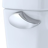 TOTO Drake II Two-Piece Elongated 1.28 GPF Universal Height Toilet with CEFIONTECT and Right-Hand Trip Lever, Cotton White, Vitreous China, CST454CEFRG#01