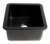 ALFI brand 18" Square Fireclay Bar/Prep Sink, Black Matte, ABF1818S-BM