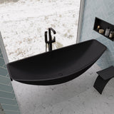 ALFI brand 79" Acrylic Wall Mount Oval Bathtub, Black Matte, HammockTub1-BM