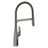 Blanco Rivana Semi-Pro Pull-Down Dual-Spray Kitchen Faucet, Satin Dark Steel, 1.5 GPM, Brass, 443266