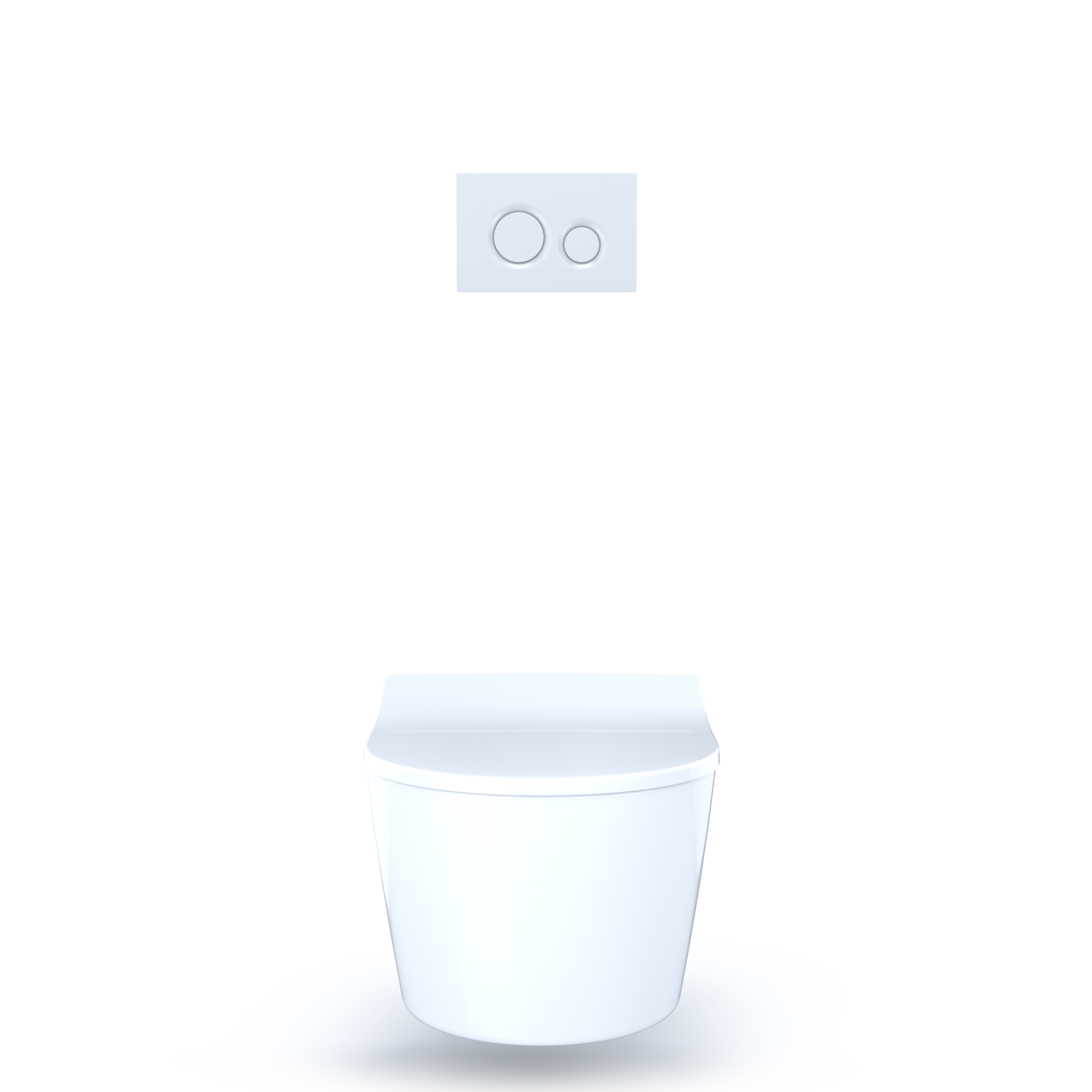 TOTO RP Wall-Hung D-Shape Toilet and DuoFit In-Wall 1.28 and 0.9 GPF Dual-Flush Tank System with Copper Supply, White Matte, Vitreous China|Steel|Plastic, CWT447247CMFG#WH