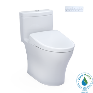 Alternate Image for TOTO WASHLET+ Aquia IV One-Piece Elongated Dual Flush 1.28 and 0.9 GPF Toilet with Auto Flush S7 Contemporary Bidet Seat, Cotton White, Vitreous China|Plastic, MW6464726CEMFGNA#01