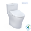 TOTO WASHLET+ Aquia IV One-Piece Elongated Dual Flush 1.28 and 0.9 GPF Toilet with Auto Flush S7A Contemporary Bidet Seat, Cotton White, Vitreous China|Plastic, MW6464736CEMFGNA#01