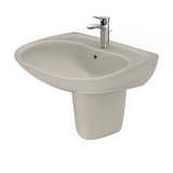 TOTO Prominence Oval Wall-Mount Bathroom Sink with CeFiONtect and Shroud for Single Hole Faucets, Bone, Vitreous China, LHT242G#03